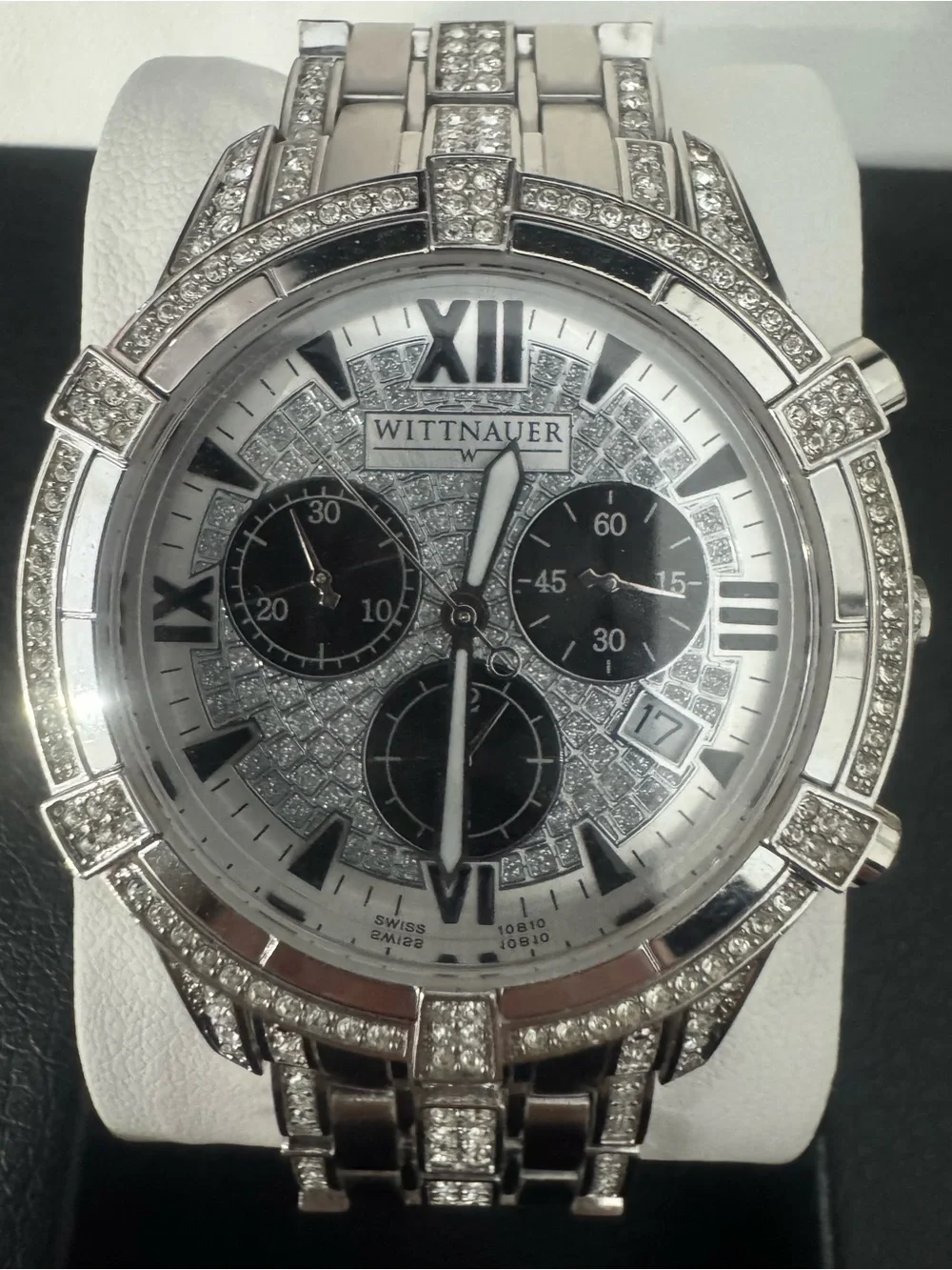 #171 Wittnauer Men’s Silver Crystal Chronograph Watch